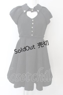 画像1: Honey Bunch / セーラームーンオリジナルジャガードハートワンピース F クロ O-24-12-27-034-LO-OP-OW-ZT164