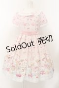 axes femme kawaii / mikko illustration × axes femme KAWAII ダイナーカフェワンピース M ピンク O-24-12-29-015-AX-OP-YM-OS