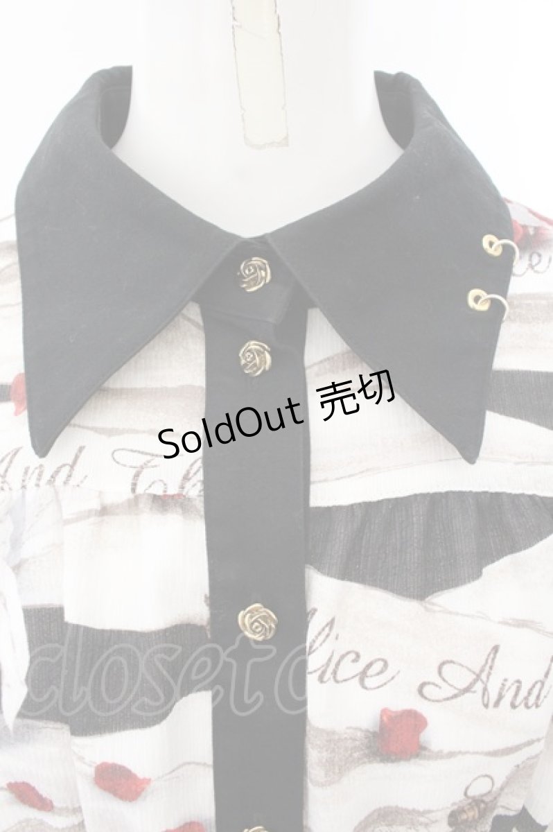 画像2: ALICE and the PIRATES / Therapy〜君と僕を繋ぐ包帯〜柄シャツワンピース  シロ×クロ O-24-12-30-009-PA-OP-IG-OS (2)