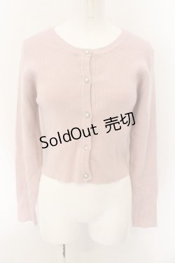 画像1: DearMyLove / シンプルリブニットカーディガン L ピンク O-24-12-30-088-EL-TO-OW-OS