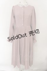 m petit by misako / レース襟プリーツワンピース S ピンク O-24-12-31-042-LO-OP-IG-OS