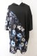 画像1: NieR Clothing / 柄切替斜めZIPパーカー F フラワー×ブラック O-24-12-31-1039-PU-TO-OW-ZT124 (1)