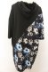 画像2: NieR Clothing / 柄切替斜めZIPパーカー F フラワー×ブラック O-24-12-31-1039-PU-TO-OW-ZT124 (2)