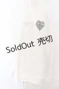NieR Clothing / プリントパーカー 2XL 心電図（ホワイト） O-24-12-31-1041-PU-TO-OW-ZT339