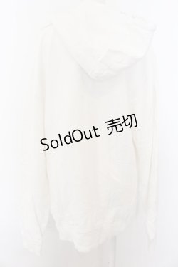 画像2: NieR Clothing / プリントパーカー 2XL 心電図（ホワイト） O-24-12-31-1041-PU-TO-OW-ZT339