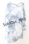 NieR Clothing / 転写Tシャツ F スプラッシュ（ブルー） O-24-12-31-1046-PU-TS-OW-ZT272