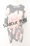 NieR Clothing / 【ももしき×NieR Clothing】コラボデザインBLACK CUTSEW F ブラック O-24-12-31-1052-PU-TS-OW-ZT277