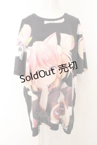 NieR Clothing / 【ももしき×NieR Clothing】コラボデザインBLACK CUTSEW F ブラック O-24-12-31-1052-PU-TS-OW-ZT277