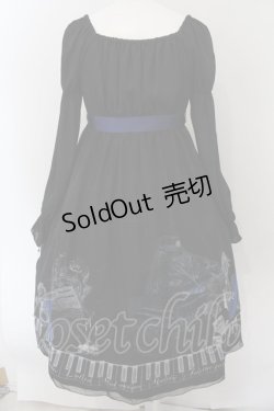画像5: Moi-meme-Moitie / チェンバロ三重奏プリントシフォンワンピース 2 ブルー×ブラック O-24-12-31-002-MO-OP-IG-OS