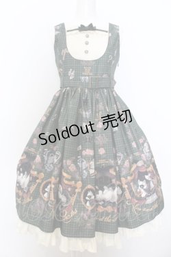 画像1: ALICE and the PIRATES / Dual face 〜phantom and truth〜柄ジャンパースカートI  グリーン O-25-01-06-009-PA-OP-IG-OS