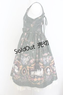 画像2: ALICE and the PIRATES / Dual face 〜phantom and truth〜柄ジャンパースカートI  グリーン O-25-01-06-009-PA-OP-IG-OS