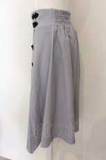 画像2: 【SALE】axes femme POETIQUE / チャイナボタンイレヘムスカート M ブルーグレー O-25-01-07-036-AX-SK-IG-ZH (2)