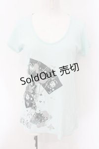 PEACE NOW / トランププリントTシャツ M ミント O-25-01-07-059-PU-TS-IG-ZT248