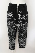 GLAD NEWS / ペイントデニムパンツ F ブラック×ホワイト O-25-01-08-005-GL-PA-IG-ZI