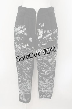 画像1: GLAD NEWS / ペイントデニムパンツ F ブラック×ホワイト O-25-01-08-005-GL-PA-IG-ZI