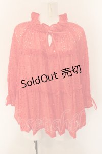 Jane Marple / Eyelet lace tiered blouse ブラウス M アカ O-25-01-09-022-JM-BL-IG-OS