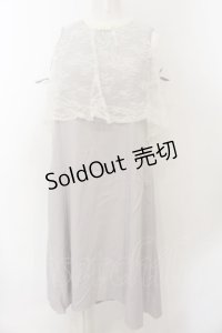 axes femme POETIQUE / レースデザイン肩開きワンピース M グレー O-25-01-10-065-AX-OP-IG-OS