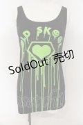 SUPER LOVERS / ロゴタンク  ブラック×グリーン O-25-01-13-048-PU-TO-IG-ZT366