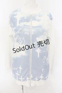 PEACE NOW / ヘヴン柄ジップアップ  ホワイト×サックス O-25-01-13-057-PU-TO-IG-OS