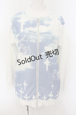 画像1: PEACE NOW / ヘヴン柄ジップアップ  ホワイト×サックス O-25-01-13-057-PU-TO-IG-OS