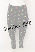 LISTEN FLAVOR / スターニットサルエルパンツ  ブラック O-25-01-13-060-PU-PA-IG-ZT302