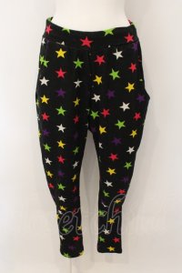 LISTEN FLAVOR / スターニットサルエルパンツ  ブラック O-25-01-13-060-PU-PA-IG-ZT302