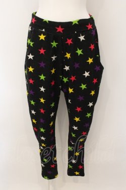 画像1: LISTEN FLAVOR / スターニットサルエルパンツ  ブラック O-25-01-13-060-PU-PA-IG-ZT302