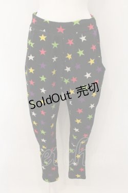 画像1: LISTEN FLAVOR / スターニットサルエルパンツ  ブラック O-25-01-13-060-PU-PA-IG-ZT302