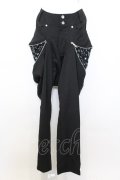 PEACE NOW / ピンストライプジップサルエルパンツ M ブラック O-25-01-13-065-PU-PA-IG-ZI
