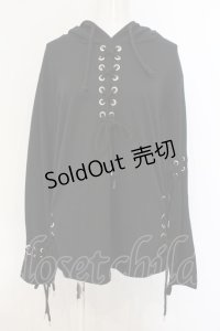 Drug Honey / レースアップパーカー  ブラック O-25-01-13-078-PU-TO-IG-ZT366