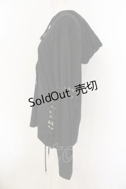 画像2: Drug Honey / レースアップパーカー  ブラック O-25-01-13-078-PU-TO-IG-ZT366