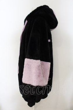 画像2: TRAVAS TOKYO / Drip Logo Faux Fur Hooodie  ブラック×パープル O-25-01-13-027-PU-CO-IG-ZT-C035