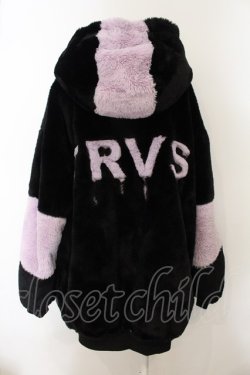 画像3: TRAVAS TOKYO / Drip Logo Faux Fur Hooodie  ブラック×パープル O-25-01-13-027-PU-CO-IG-ZT-C035