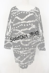 SUPER LOVERS / チェーンプリントカットソー　  ブラック×シルバー O-25-01-13-030-PU-TO-IG-ZT366