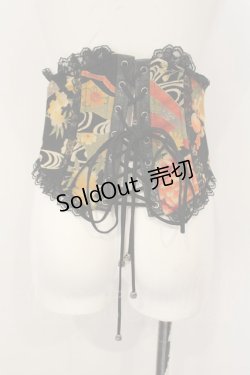 画像3: Qutie Frash / ちりめん和柄ソフトコルセット  ブラックオレンジ系 O-25-01-16-027-QU-TO-IG-OS
