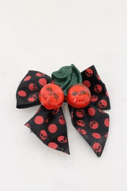 画像1: KREEP SVILLE666 / スカルチェリーリボンクリップ  レッド O-25-05-30-1100-PU-AC-IG-OS