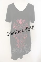 h.NAOTO / D.Gray-manコラボ Allen cut＆sew カットソー  ブラック×レッド O-25-01-18-062-HN-TO-IG-OS
