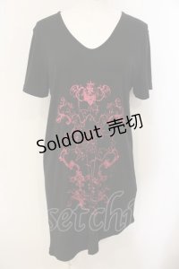 h.NAOTO / D.Gray-manコラボ Allen cut＆sew カットソー  ブラック×レッド O-25-01-18-062-HN-TO-IG-OS