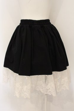 画像4: MARBLE / チュール付きレースインナースカート  ブラック×ホワイト O-25-01-18-008-GO-SK-IG-ZI
