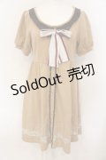 axes femme POETIQUE / 裾レース切替ニットチュニ  ブラウン O-25-01-18-014-AX-OP-IG-OS