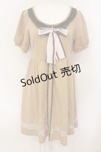 axes femme POETIQUE / 裾レース切替ニットチュニ  ブラウン O-25-01-18-014-AX-OP-IG-OS