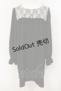 axes femme / レース配色Aラインワンピース M クロ O-25-01-18-023-AX-OP-IG-OS