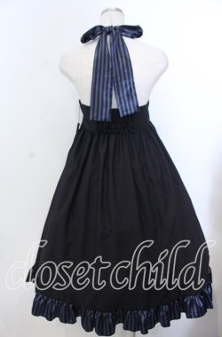 画像3: PEACE NOW / ストライプサテンホルターワンピース Ｍ ブラック×ブルー O-25-11-19-025-PU-OP-IG-OS
