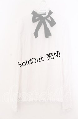 画像1: PUTUMAYO / リボンタイデザインカットソー  ホワイト×ブラック O-25-11-19-026-PT-TO-IG-OS