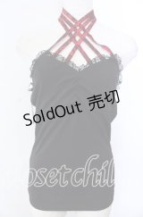 Qutie Frash / クロスキャミ  ブラック×レッド O-25-11-19-027-QU-TO-IG-OS