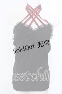 Qutie Frash / クロスキャミ  ブラック×レッド O-25-11-19-027-QU-TO-IG-OS