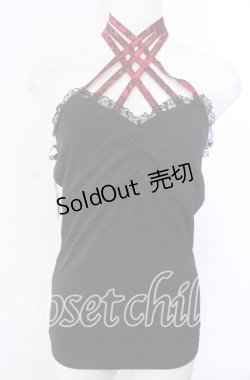 画像1: Qutie Frash / クロスキャミ  ブラック×レッド O-25-11-19-027-QU-TO-IG-OS