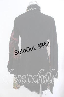 画像3: Qutie Frash / ストール付きちりめん着物カーディガン  ブラック O-25-11-19-029-QU-JA-IG-OS
