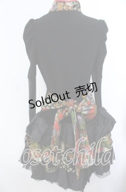 画像3: Qutie Frash / ちりめん和柄パフワンピース  ブラック O-25-11-19-030-QU-OP-IG-OS