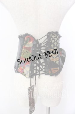 画像3: Qutie Frash / ちりめん花魁帯コルセット  ブラック O-25-11-19-031-QU-TO-IG-OS